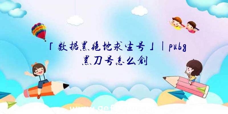 「数据黑绝地求生号」|pubg黑刀号怎么创